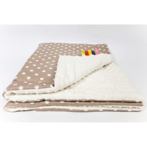 Sedziņa divpusēja MINKY Dots beige-ecri 75х100 cm